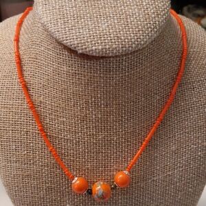Orange Beaded Necklace